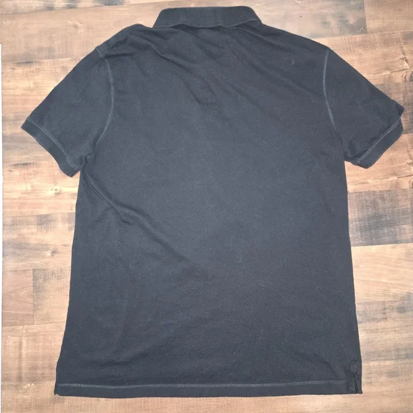 All Saints Black Short Sleeve Polo Shirt Youth Large Minimalist Quiet Luxury - Picture 6 of 9